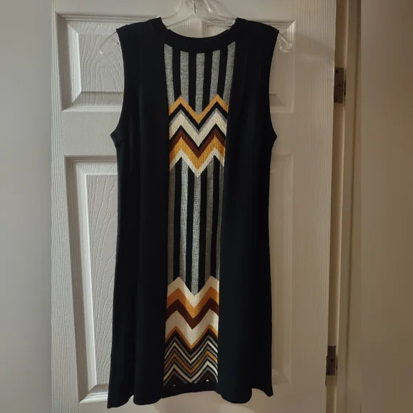 Missoni Black and Gold Chevron Sleeveless A-line Dress - Picture 5 of 7
